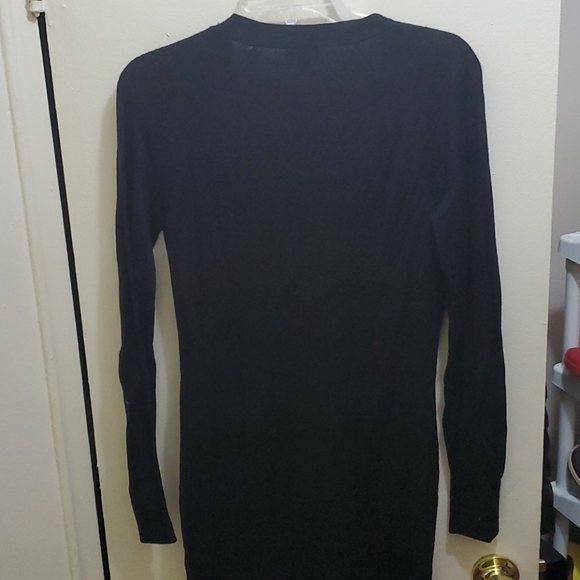 🔵2 for $15🔵NINE WEST - BLACK SEQUENCE LONG CARDI - Picture 5 of 6